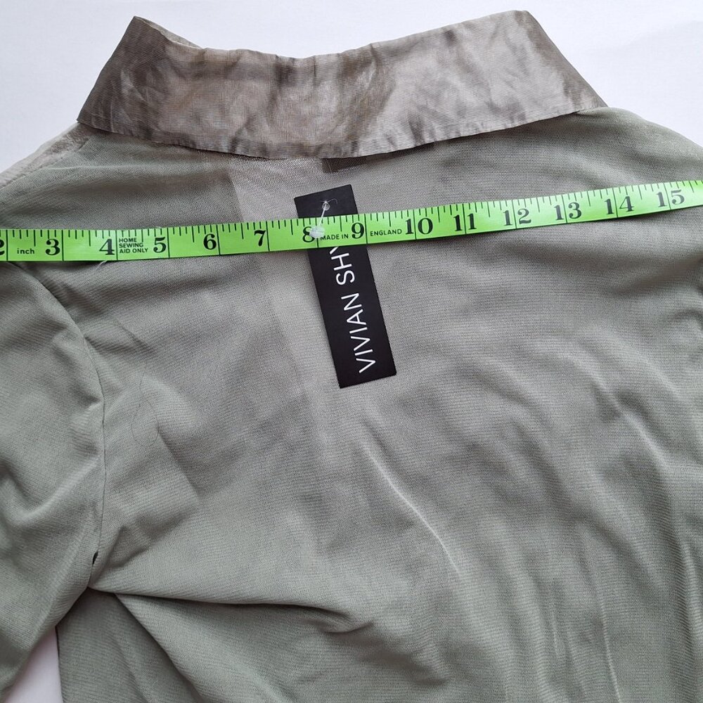 Made In Italy Brand New Vintage Vivian Shyu Organza Sequence Placket top - Picture 13 of 14